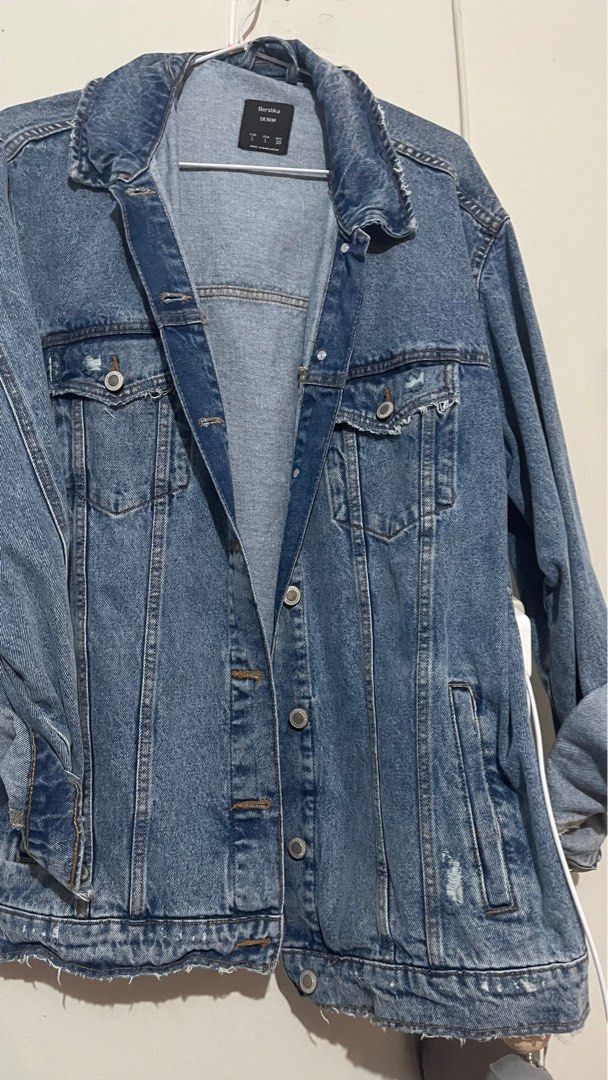 Jaket denim bershka discount