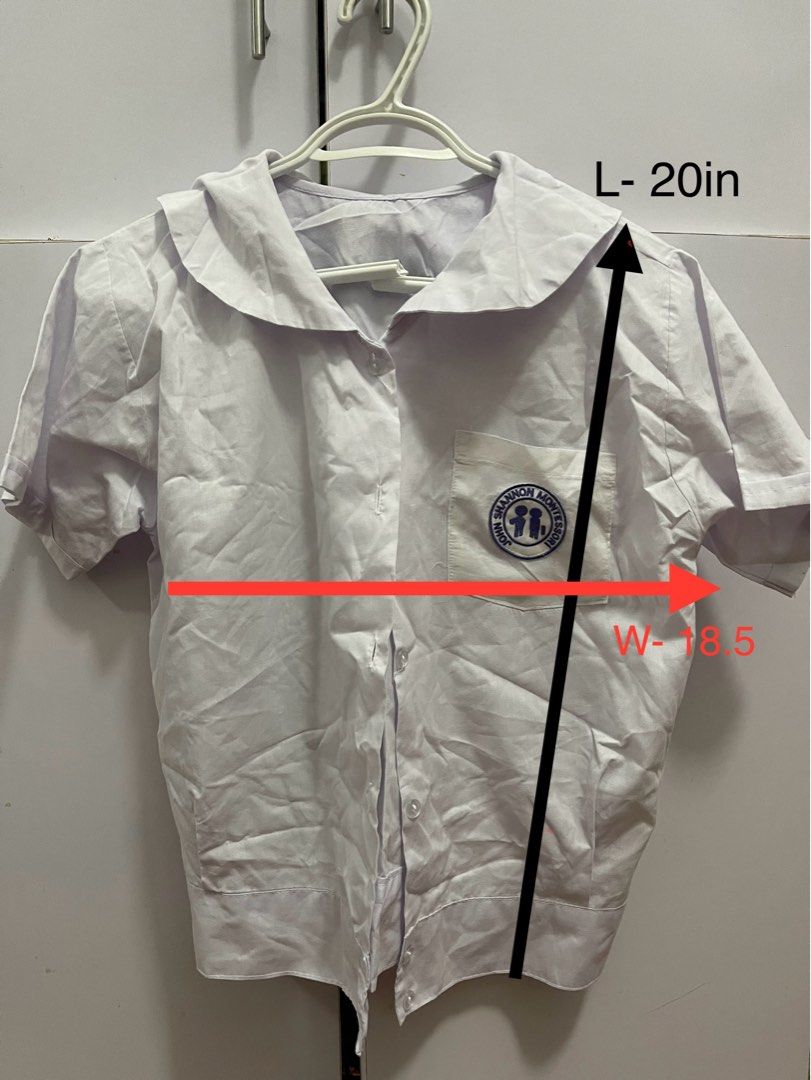 John Shannon Montessori UNIFORM (Category: Babies & Kids Fashion) located in Muntinlupa City. Submitted by svivasg (Listing ID 1313726122, Image 2). Description: Complete uniform of John Shannon uniform. 1 skirt, 2 blouse, 1 PE shirt, 1 jogging pants. Fit for grade 5-6 girl student. Used for only 1 yr. RFS: decluttering See measurements on photo. .