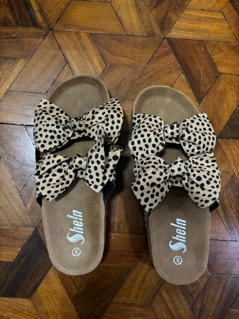 Leopard Print Slip in Sandals (Category: Sandals) located in Quezon City. Submitted by sabmarine (Listing ID 1313693895, Image 1). Description: Never used leopard print ribbon slip on sandals. Size 8. .