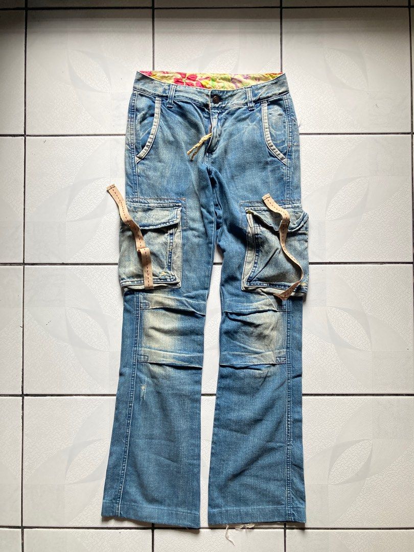 United Colors of Benetton Low waist Vintage Jeans Cargo Denim 