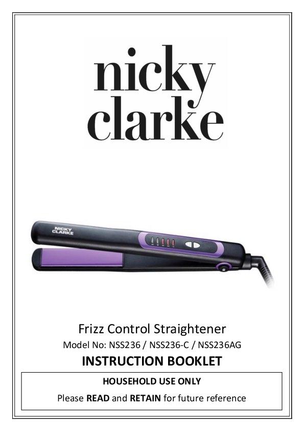 Nicky clarke nss236 frizz control straightener shop