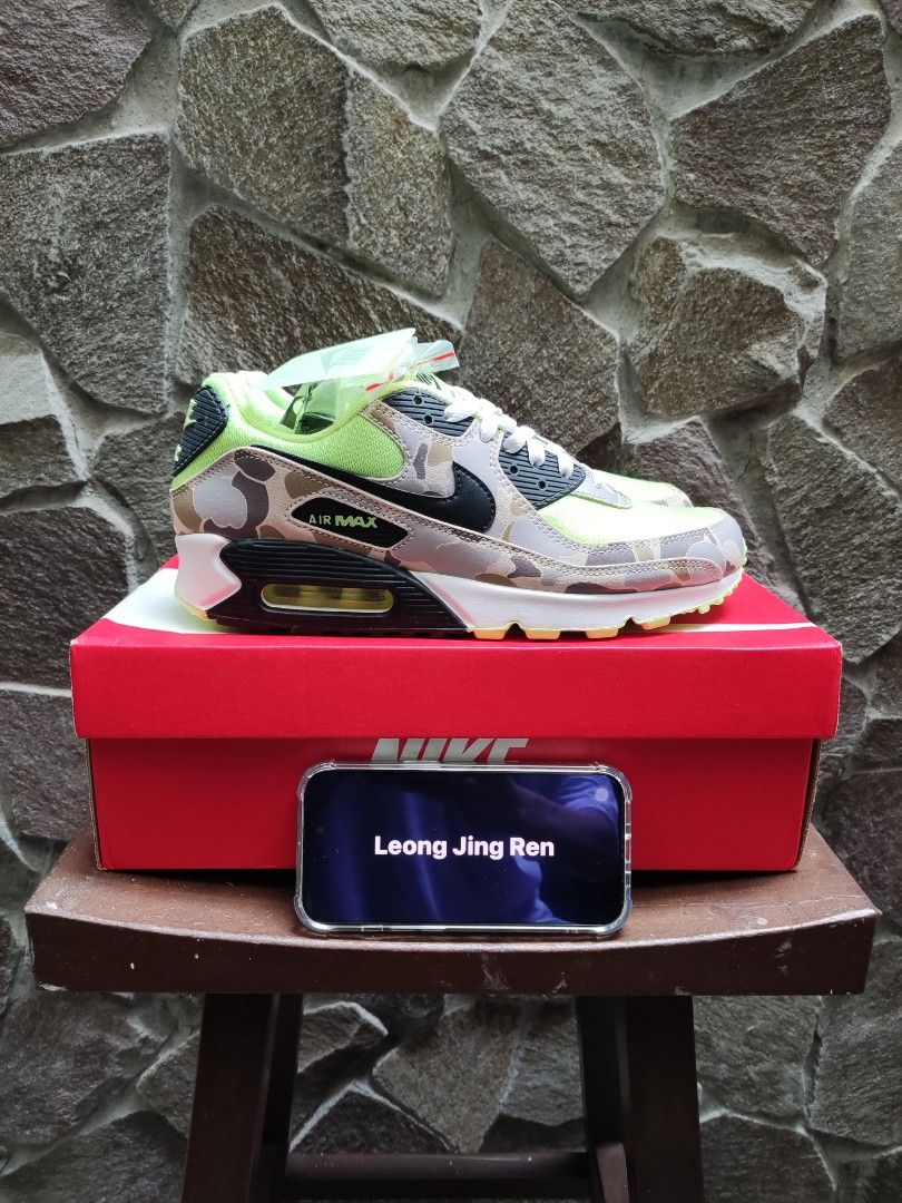 Nike Air Max 90 Green Camo UK 8 Men s Fashion Footwear Sneakers on Carousell