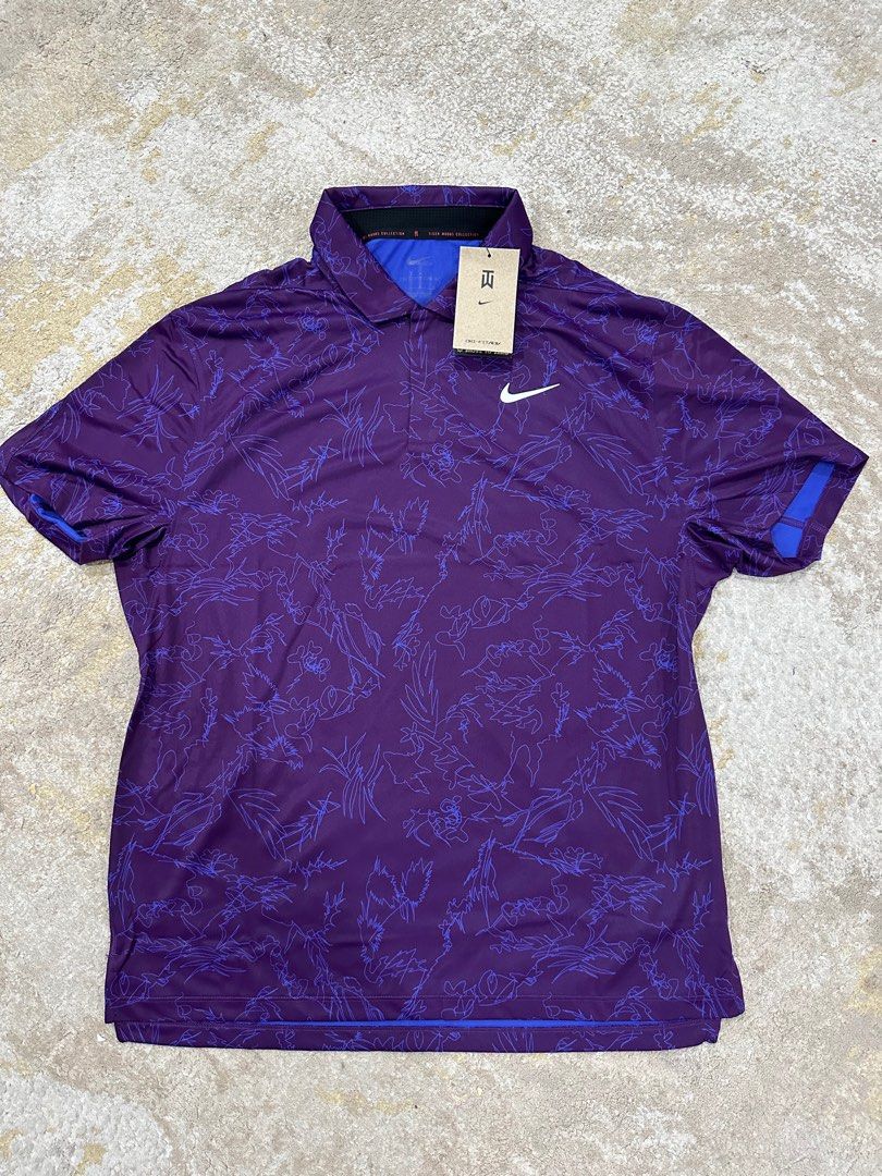 tiger woods purple nike shirt