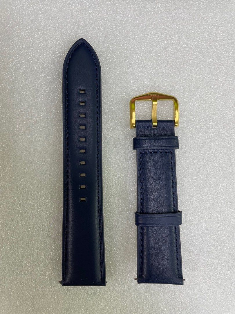 Original Fossil Leather Strap Blue 22mm