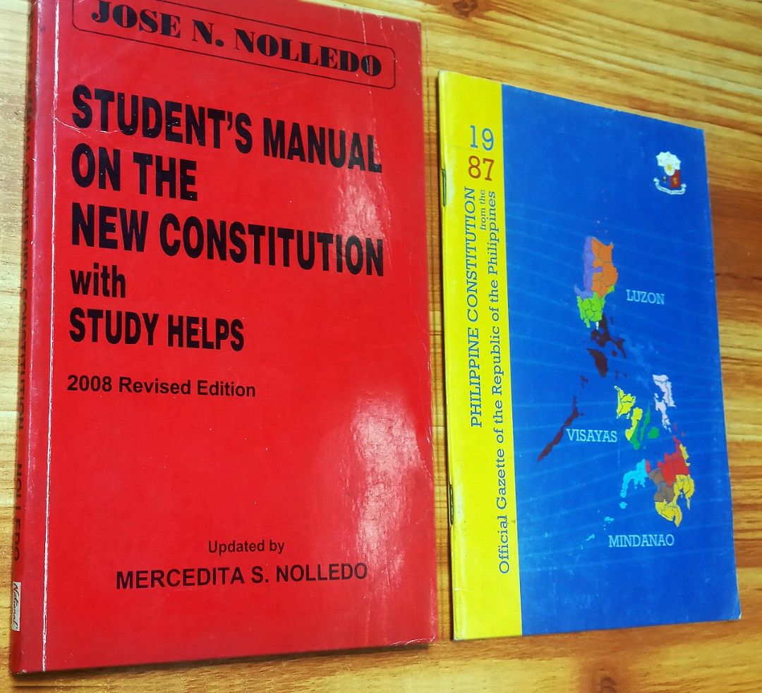 Philippine Constitution books, book bundle (Category: Textbooks) located in Manila. Submitted by rosielynhopesanantonio37 (Listing ID 1313612460, Image 1). Description: Hard to find books 09770114299 2 books for only p180.