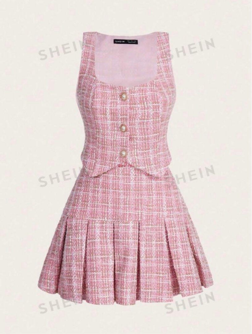 Pink Tweed Coordinates (Barbie-Inspired) (Category: Sets or Coordinates) located in Mandaluyong City. Submitted by sustainabilitykween (Listing ID 1313700304, Image 1). Description: ✨ BRAND NEW!!! not fitted yet ✨ bought for 1k+ ✨ rfs: needed for a costume party but was delivered late; never got to use it na 😔.