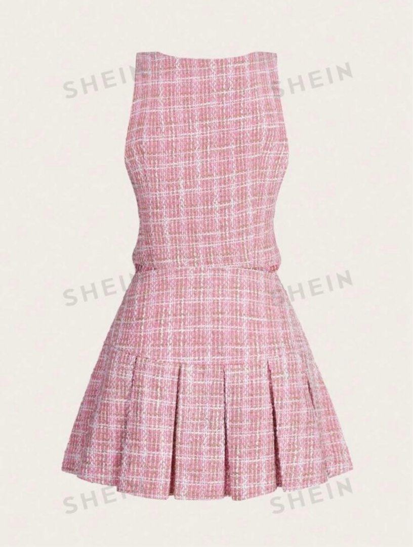 Pink Tweed Coordinates (Barbie-Inspired) (Category: Sets or Coordinates) located in Mandaluyong City. Submitted by sustainabilitykween (Listing ID 1313700304, Image 2). Description: ✨ BRAND NEW!!! not fitted yet ✨ bought for 1k+ ✨ rfs: needed for a costume party but was delivered late; never got to use it na 😔.