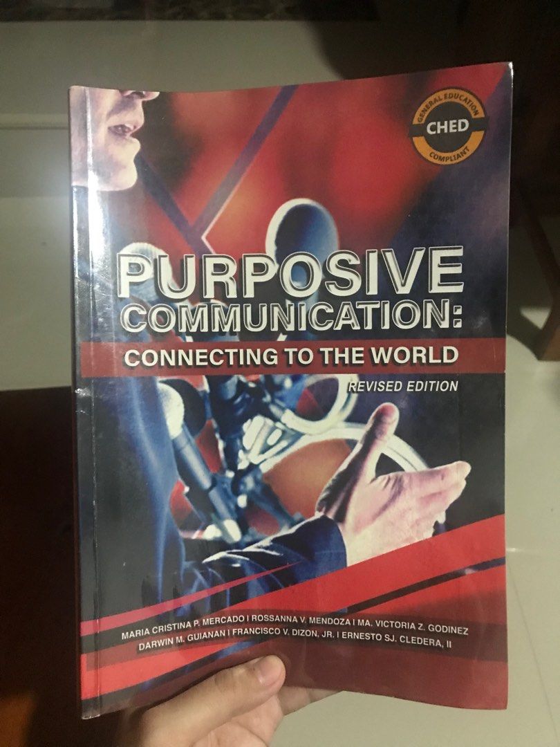 Purposive Communication: Connecting to the World (Revised edition) (Category: Textbooks) located in Liliw. Submitted by bbeeaa (Listing ID 1313716304, Image 1). Description: With plastic cover No name With answers and highlights.