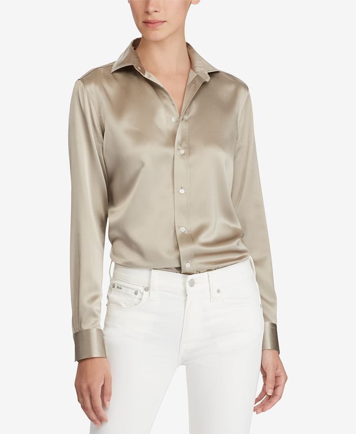 Sold Ralph Lauren Silk Charmeuse Shirt Luxury Apparel on Carousell