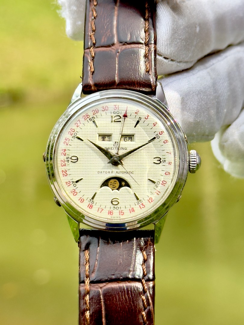 Rare Breitling Triple calendar Moonphase Datora Automatic Chinese date
