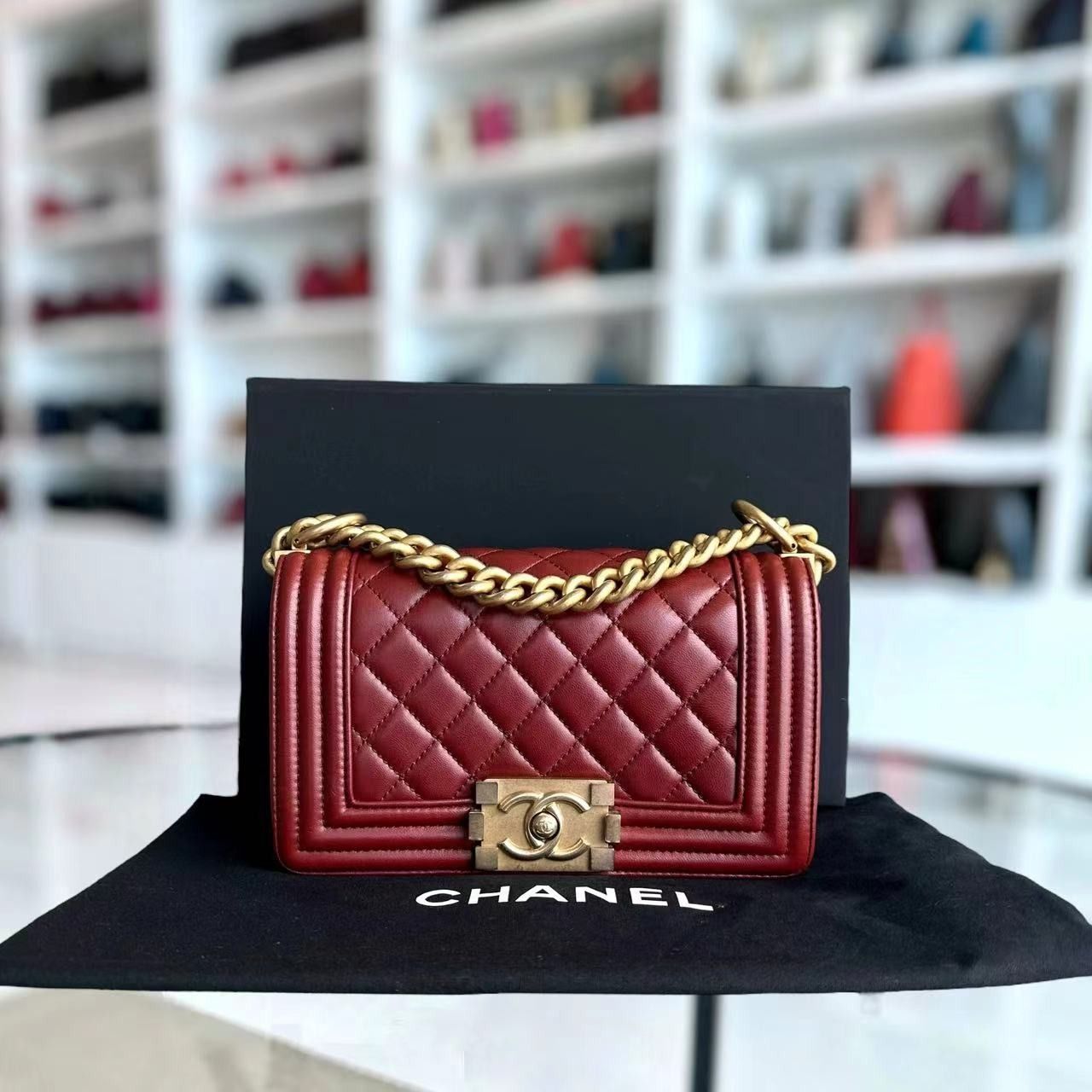 Chanel le boy mini sale