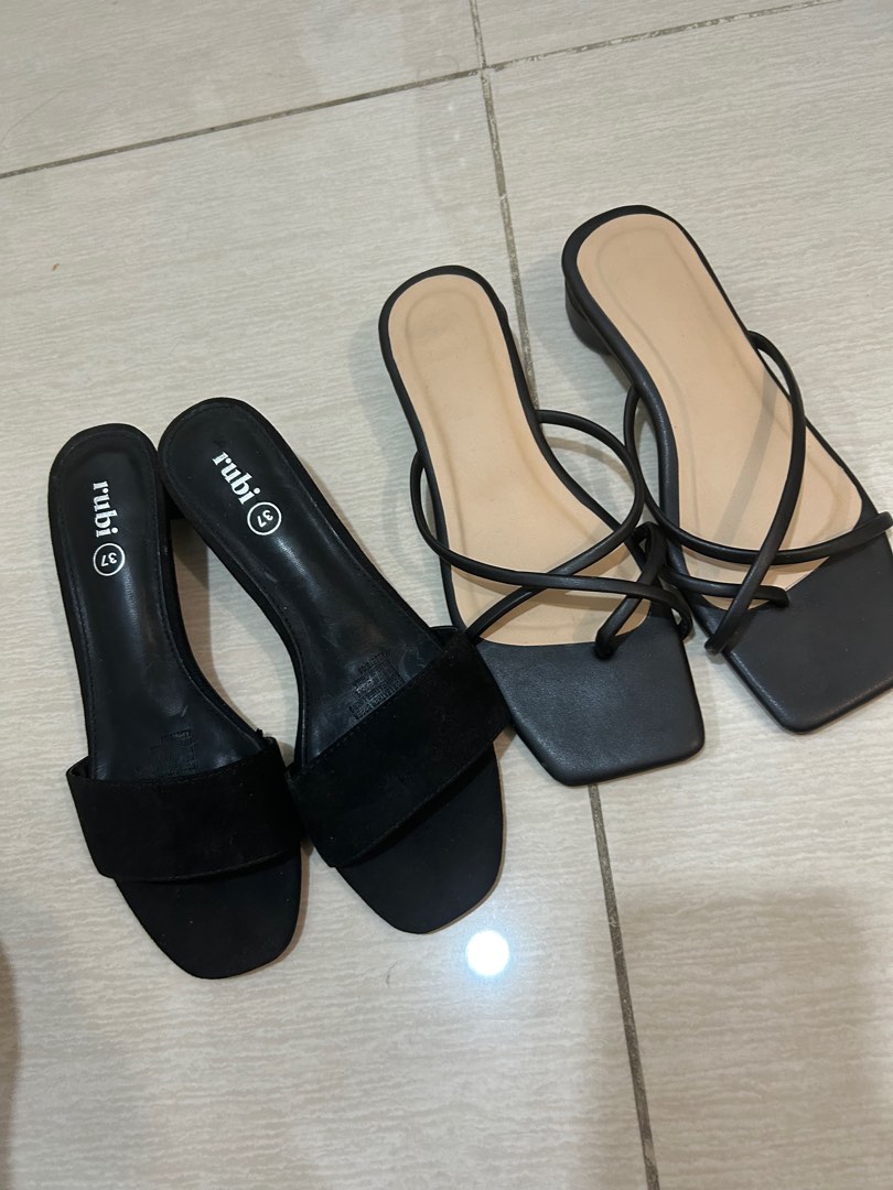 Rubi Shoes Black sandals bundle Women s Fashion Footwear Flats Sandals on Carousell