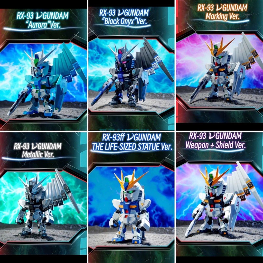 Sealed set of 8) RX 93 Nu V Gundam QMSV, Toys & Collectibles