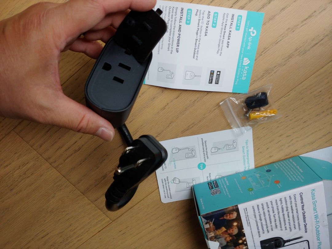 Smart Wifi Outdoor Plug, tp-link, 100% New (Category: Electronics & Gadgets Others) located in Vaughan. Submitted by 102030neal (Listing ID 1313777783, Image 3). Description: 100% New Smart Wifi Outdoor Plug See this link: https://www.amazon.ca/Kasa-Smart-Outdoor-TP-Link-KP401/dp/B099KLNM24/ref=mp_s_a_1_3?crid=2ELF0XZ26W6J6&dib=eyJ2IjoiMSJ9.uN7OIBxMru5jAMv4l1uU7OWwlSDIIx5LKfOhtwzb7ahdkyjmKNyAUUuD9RvcS5tCur87H2iAbsGBhFEtcxdyFjkMmiF3xTkNCS5_LsLGgtf