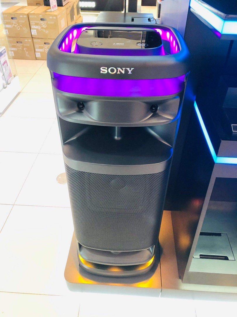 SONY ULTIMATE TOWER 10 BLUETOOTH SPEAKER SRS-ULT1000 (Category: Soundbars, Speakers & Amplifiers) located in Quezon City. Submitted by maryann5721 (Listing ID 1313744367, Image 1). Description: SONY ULTIMATE TOWER 10 BLUETOOTH SPEAKER SRS-ULT1000 * Product type:PA (Professional Audio) * Color: Black * Material: Plastic * 360 degree party sound * Has wheels for easy movement. * Protected against splashing water (top surface) * TIS: 62368 Volume 1-
