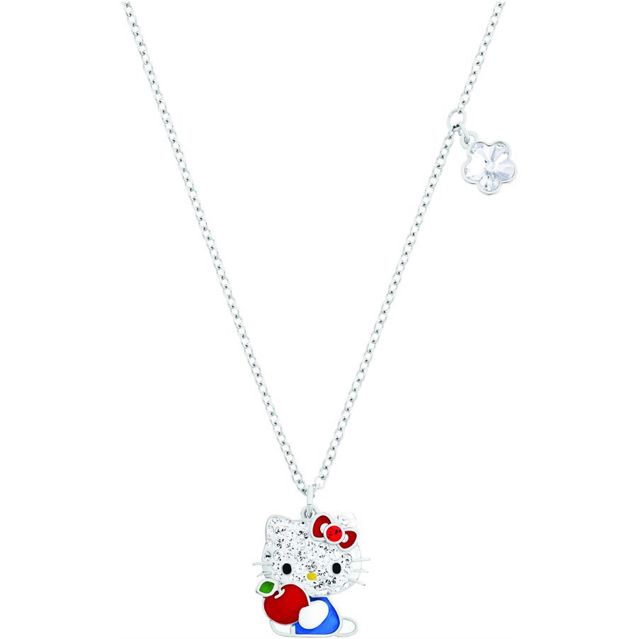 Swarovski Hello Kitty with Red Apple Necklace / Pendant with Chain 