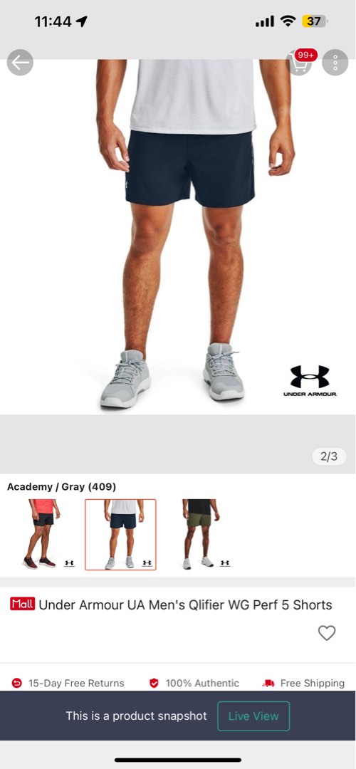 Men's ua qualifier wg perf shorts outlet