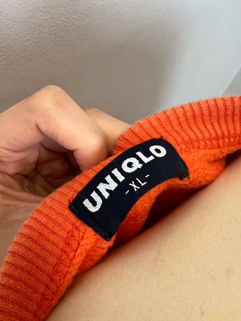 Uniqlo Chunky Sweater Orange (Category: Coats, Jackets and Outerwear) located in Quezon City. Submitted by channel_ (Listing ID 1313792141, Image 2). Description: XL on tag Nego for sure buyers .