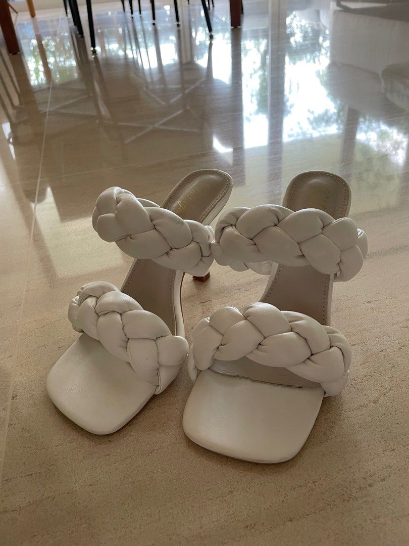 White summer mules on sale