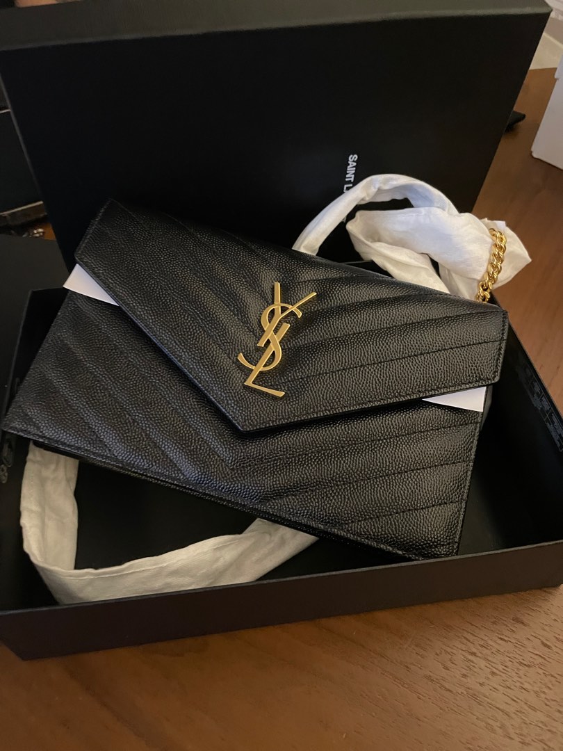 YSL wallet on chain 19cm Luxury Bags Wallets on Carousell