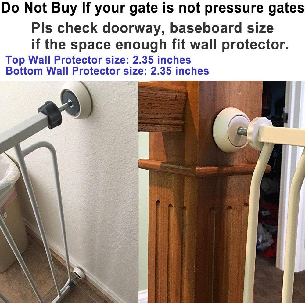4 Pack Baby Gates Wall Cups Safety Wall Bumpers Guard Fit for Bottom of Gates Doorway Stairs Baseboard Work with Dog Pet Child Kid Pressure Mounted Gates White Babies Kids Baby