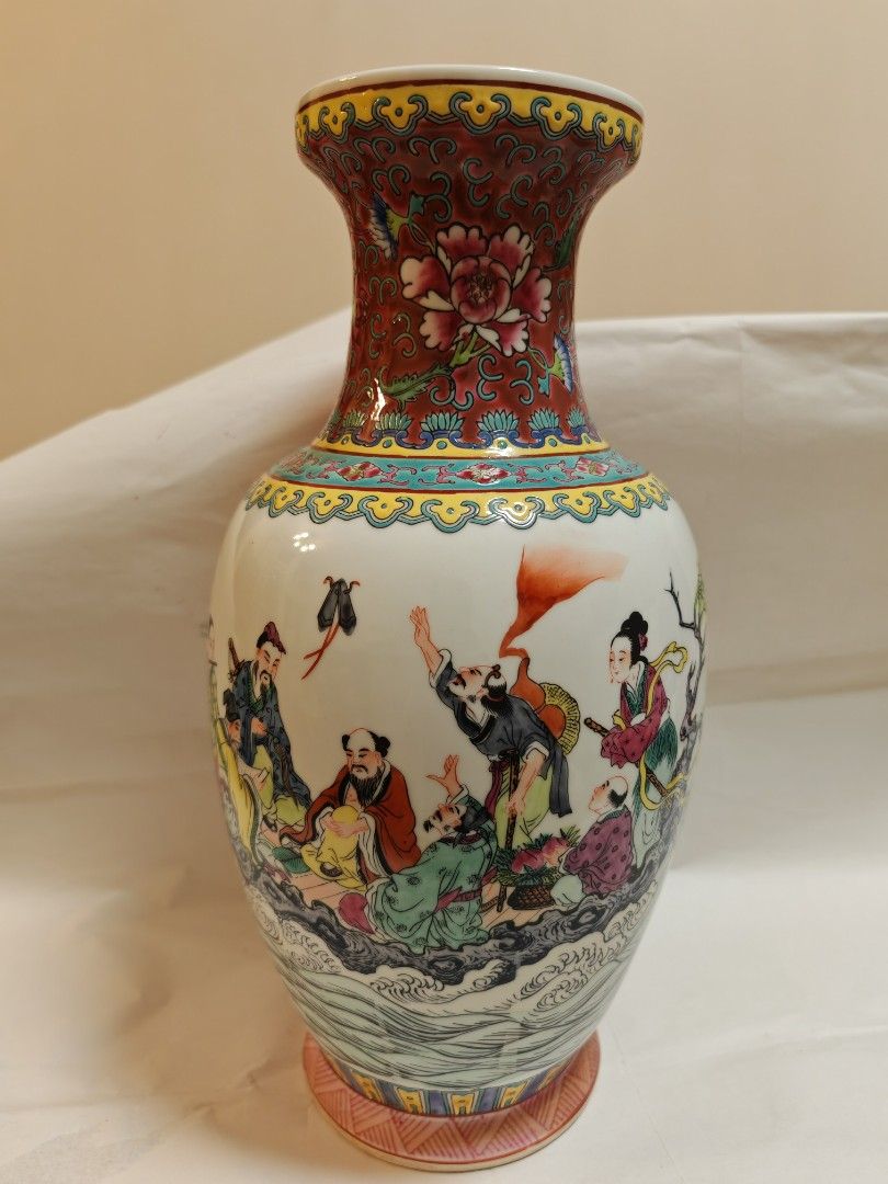 50/60年代古董懷舊大花瓶中國瓷器八仙過海, 玩具收藏品, 紀念品及古董