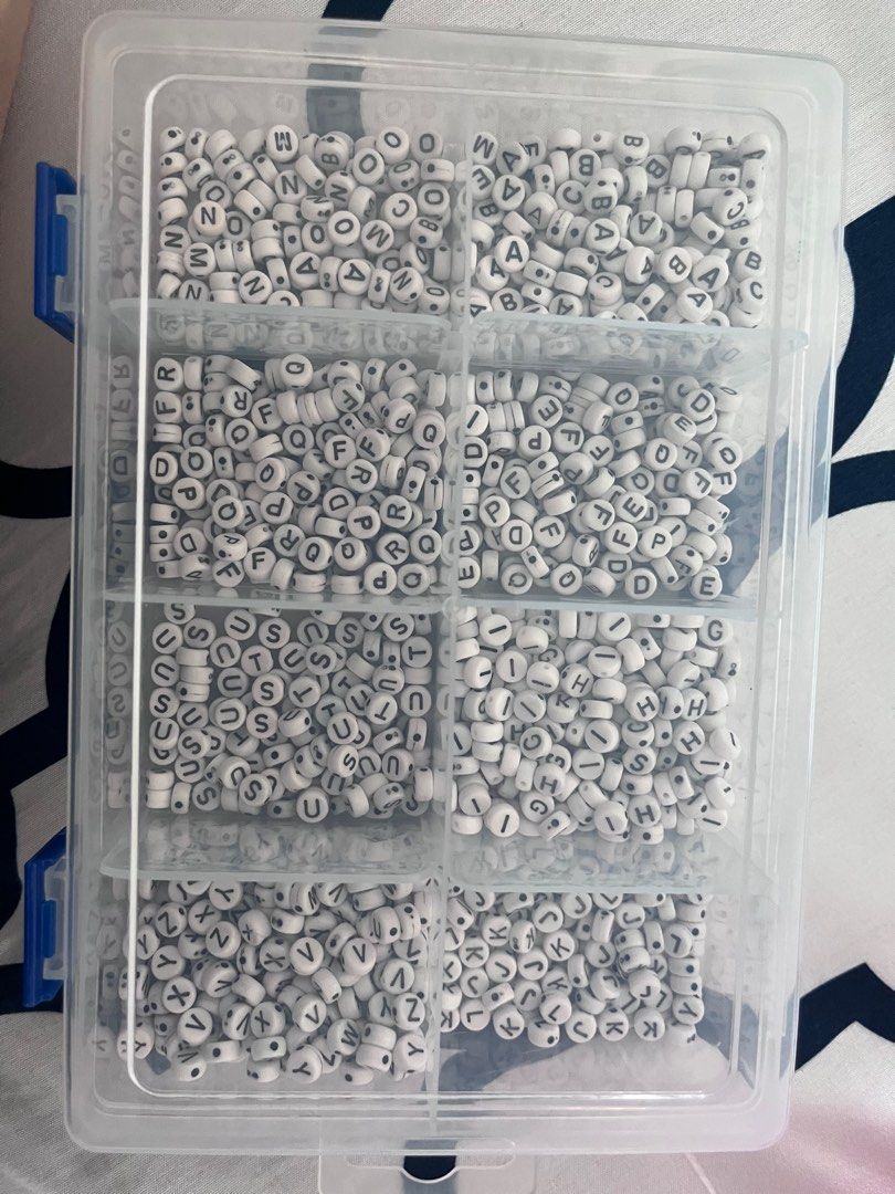 Alphabet beads (Category: Educational & Learning Toys) located in Makati City. Submitted by herayne (Listing ID 1313871418, Image 1). Description: Includes everything but there are fewer amount of some letters! They arents supper organized but not jumbled .