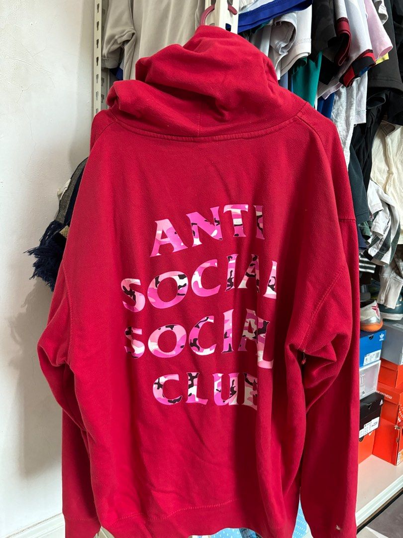 Anti Social Social Club Beverly Red Camo Hoodie, Men 