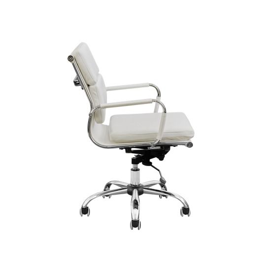 As is HipVan Elias Soft Pad Mid Back Office Chair White PU Set of 6 chairs 1 Furniture Home Living Furniture Chairs on Carousell