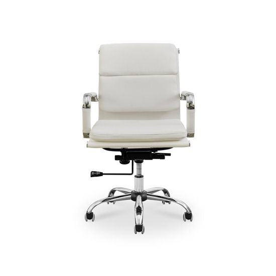 As is HipVan Elias Soft Pad Mid Back Office Chair White PU Set of 6 chairs 1 Furniture Home Living Furniture Chairs on Carousell
