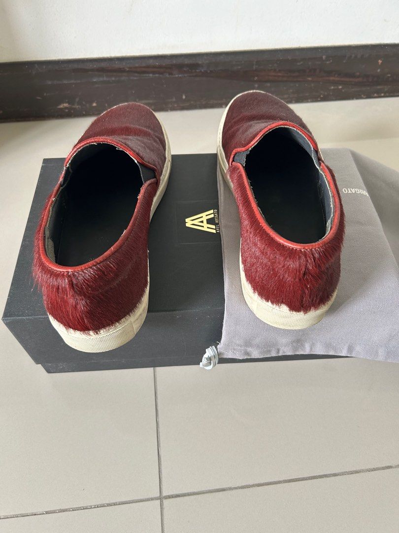 Axel Arigato Pony Hair Slip Ons Men s Fashion Footwear Sneakers on Carousell