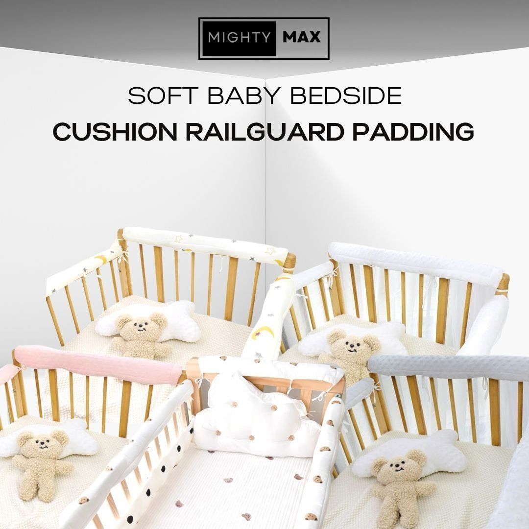 Cushion for crib rail clearance