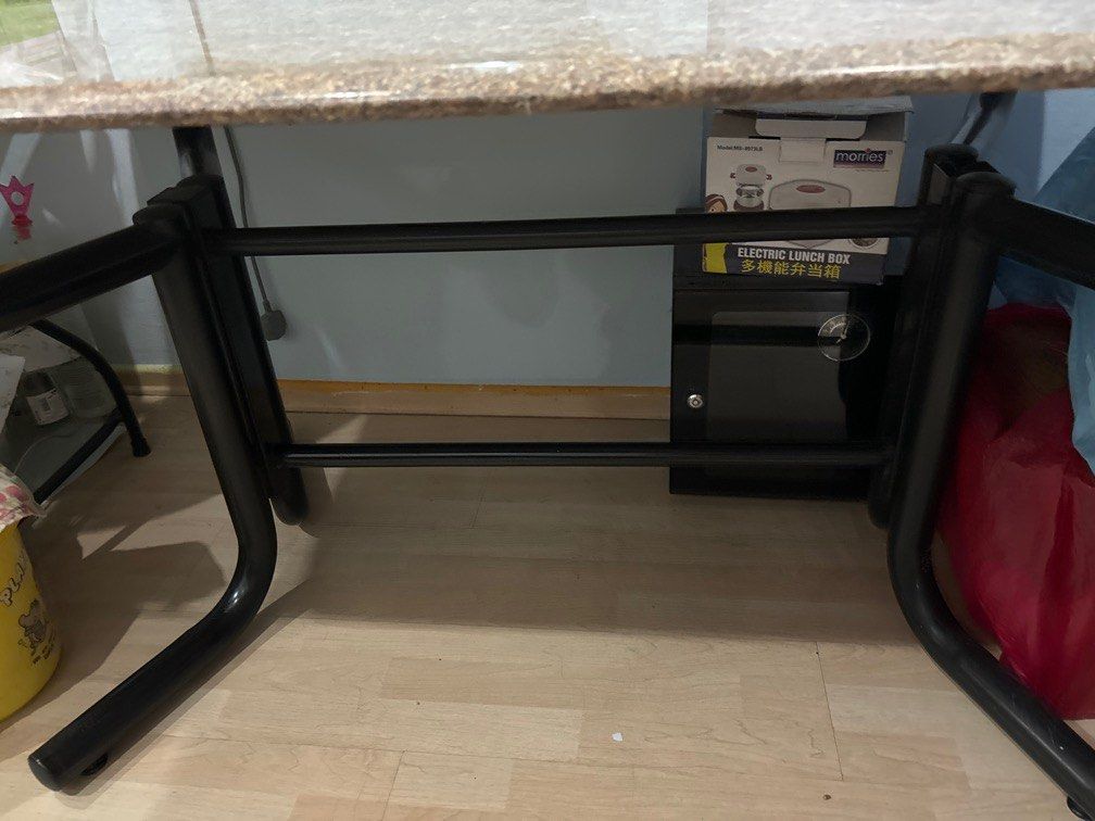 Dining Table (Category: Tables & Sets) located in Singapore. Submitted by 4bspdjd47g46844 (Listing ID 1313909314, Image 2). Description: Granite 152x72xx75cm strong and can fit in 6 persons with 2 chairs.
