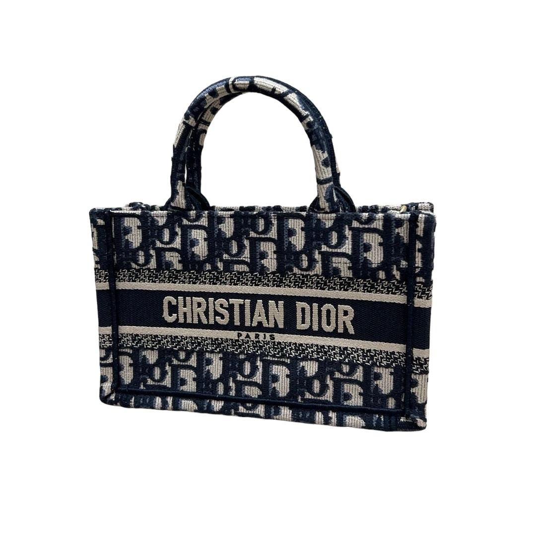 Dior Mini Dior Book Tote Blue Dior Oblique Embroidery Women s Fashion Bags Wallets Tote Bags on Carousell