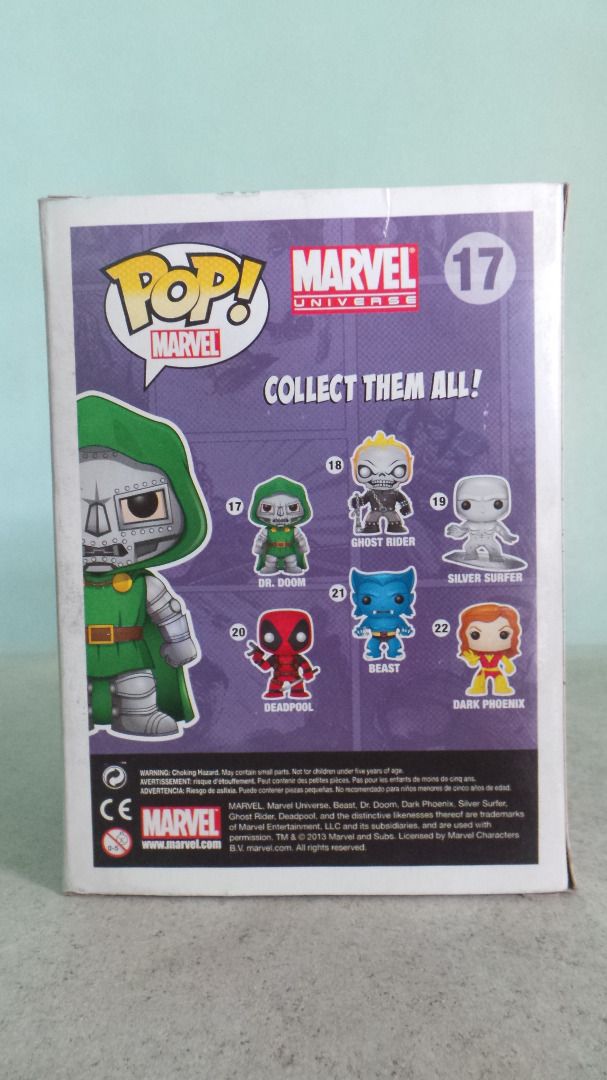 Dr Doom 17 Bobble-Head Funko (Category: Figurines & Statues) located in Quezon City. Submitted by matt.murdock (Listing ID 1313877673, Image 3). Description: BIB (nilalabas lang to check item condition) Please see pics for item condition. Fades and some wear due to age. Shipping by lalamove or other courier. Buyer can book for peace of mind. pwede din pickup my place at QC. Shipping shouldered by buyer Payment first before shipping or pwede pabil