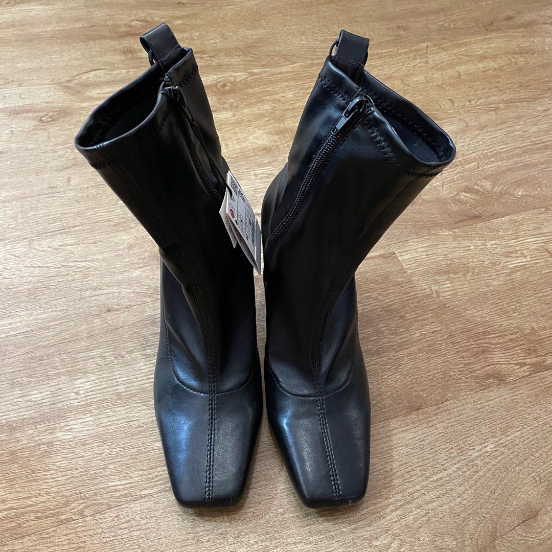 Zara square toe boots 2025