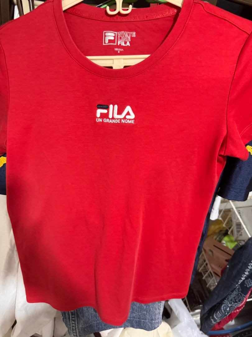 Fila red shirt Women s Fashion Tops Shirts on Carousell
