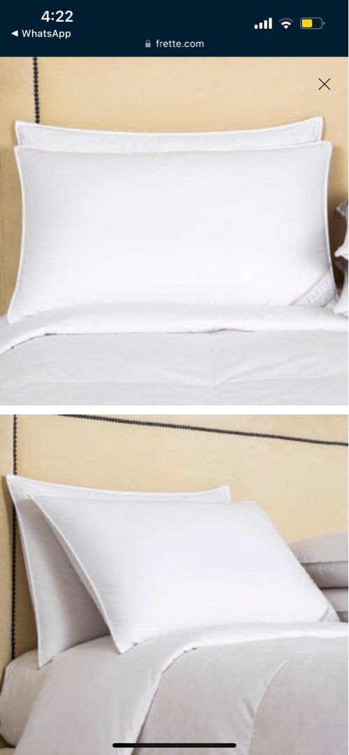Frette pillow down cortina Furniture Home Living Bedding Towels on Carousell