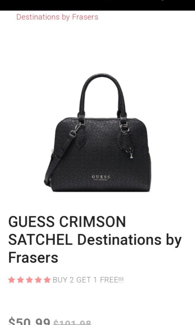 GUESS CRIMSON SATCHEL Luxury Bags Wallets on Carousell