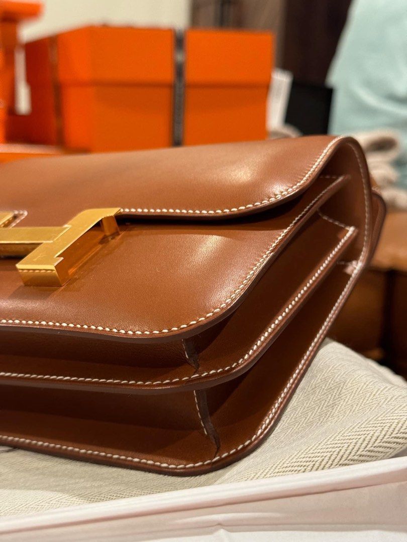 Hermes Constance 18 Fauve Barenia GHW 24071201 Luxury Bags Wallets on Carousell