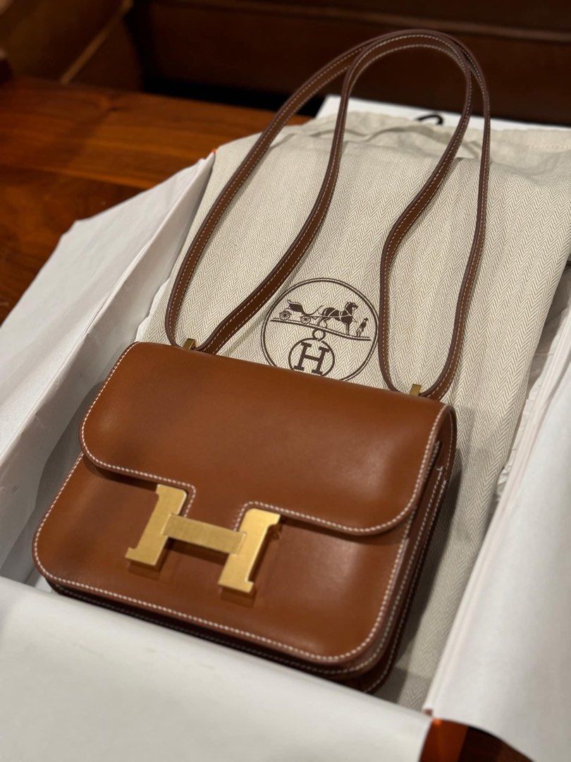 Hermes Constance 18 Fauve Barenia GHW 24071201 Luxury Bags Wallets on Carousell