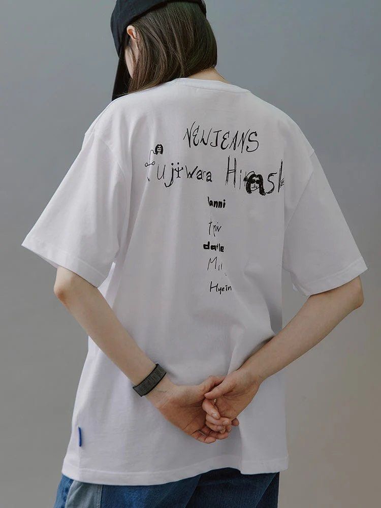 new jeans × hiroshi fujiwara VER.2 T XL NewJeans x Hiroshi Fujiwara COLLER T-SHIRTS VER.2 (WHITE