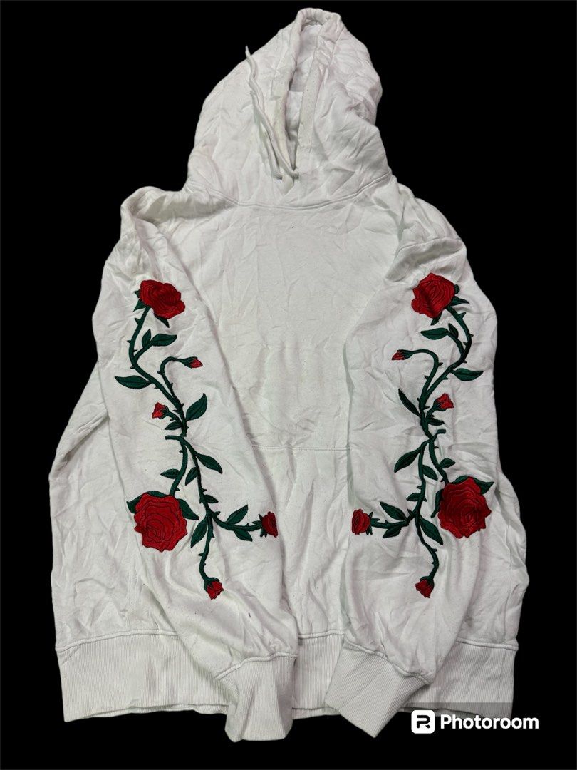 H M Hoodie bunga sulam