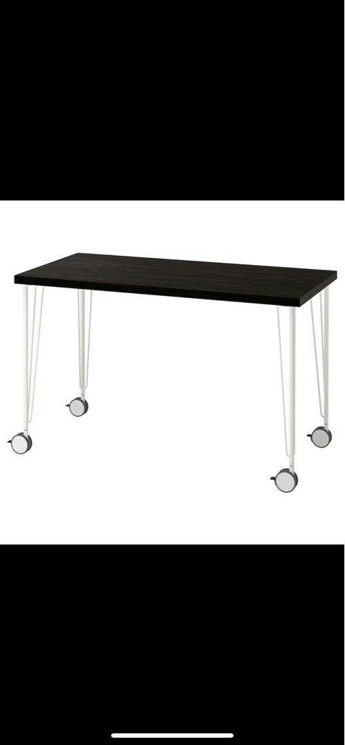 IKEA study table (Category: Tables & Sets) located in Singapore. Submitted by sinedd711 (Listing ID 1313903080, Image 1). Description: IKEA table with roller wheels. Sorry don’t have a pic by itself, but it’s exactly like the IKEA picture. Includes a cable management tray screwed in as well. Good for WFH set up as I’ve personally been using it for this purpose. .