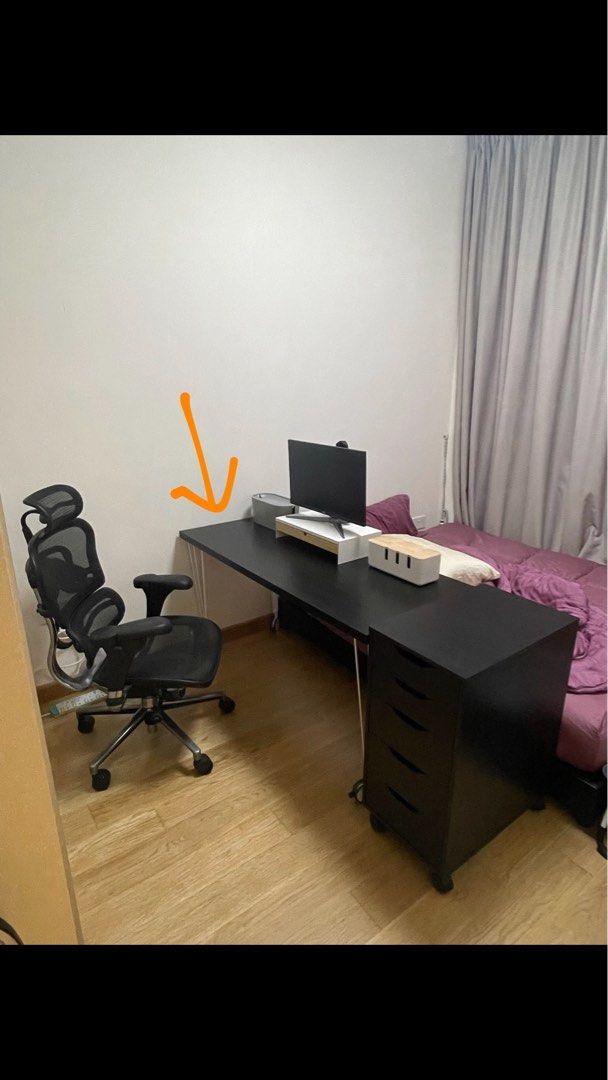 IKEA study table (Category: Tables & Sets) located in Singapore. Submitted by sinedd711 (Listing ID 1313903080, Image 2). Description: IKEA table with roller wheels. Sorry don’t have a pic by itself, but it’s exactly like the IKEA picture. Includes a cable management tray screwed in as well. Good for WFH set up as I’ve personally been using it for this purpose. .