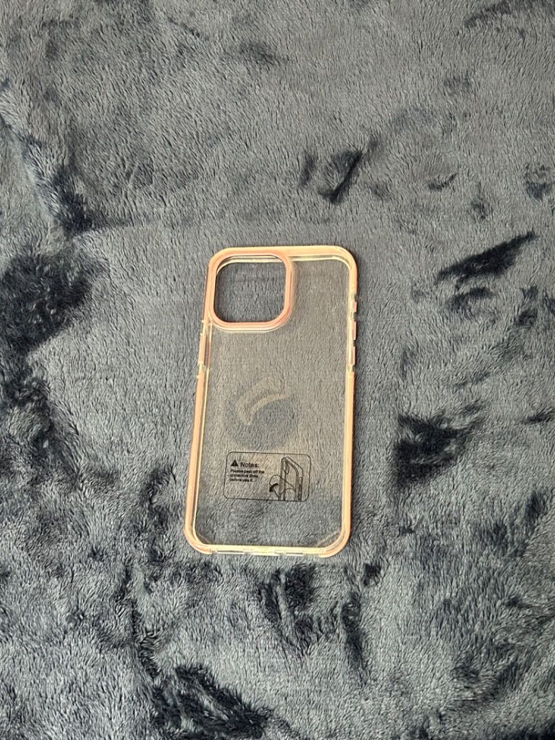 iPhone 15 Pro Max Clear Case (Category: Cases & Sleeves) located in Manila. Submitted by audknee (Listing ID 1313904793, Image 1). Description: iPhone 15 Pro Max clear case, with pink border/lining MOP: Gcash MOD: JNT, LBC, SDD* | Buyer will shoulder shipping fee *Depending on availability.