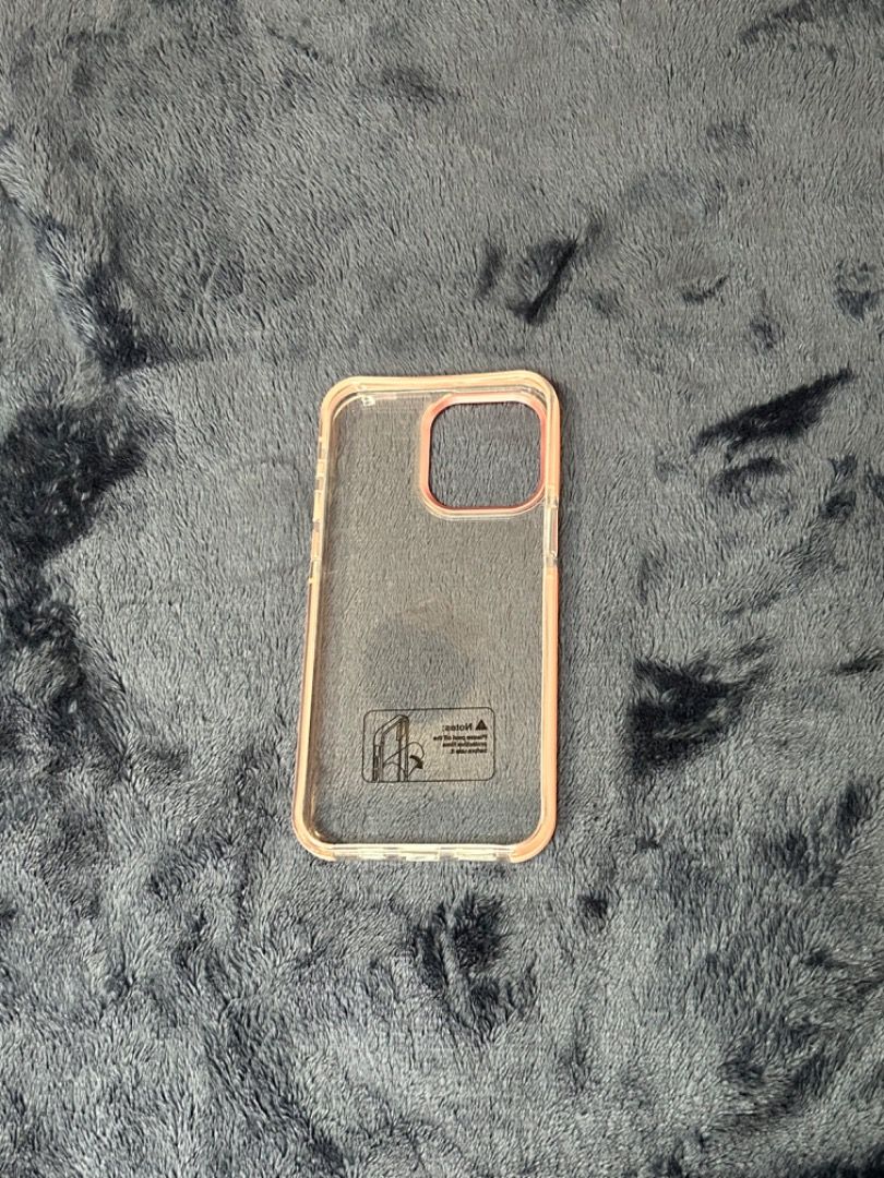 iPhone 15 Pro Max Clear Case (Category: Cases & Sleeves) located in Manila. Submitted by audknee (Listing ID 1313904793, Image 2). Description: iPhone 15 Pro Max clear case, with pink border/lining MOP: Gcash MOD: JNT, LBC, SDD* | Buyer will shoulder shipping fee *Depending on availability.