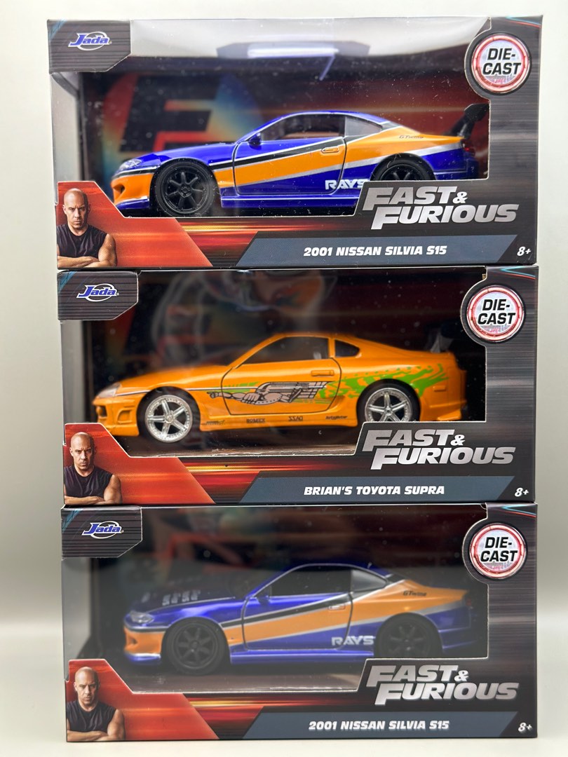 Jada Fast & Furious Nissan Silvia s15, Brian's Toyota Supra