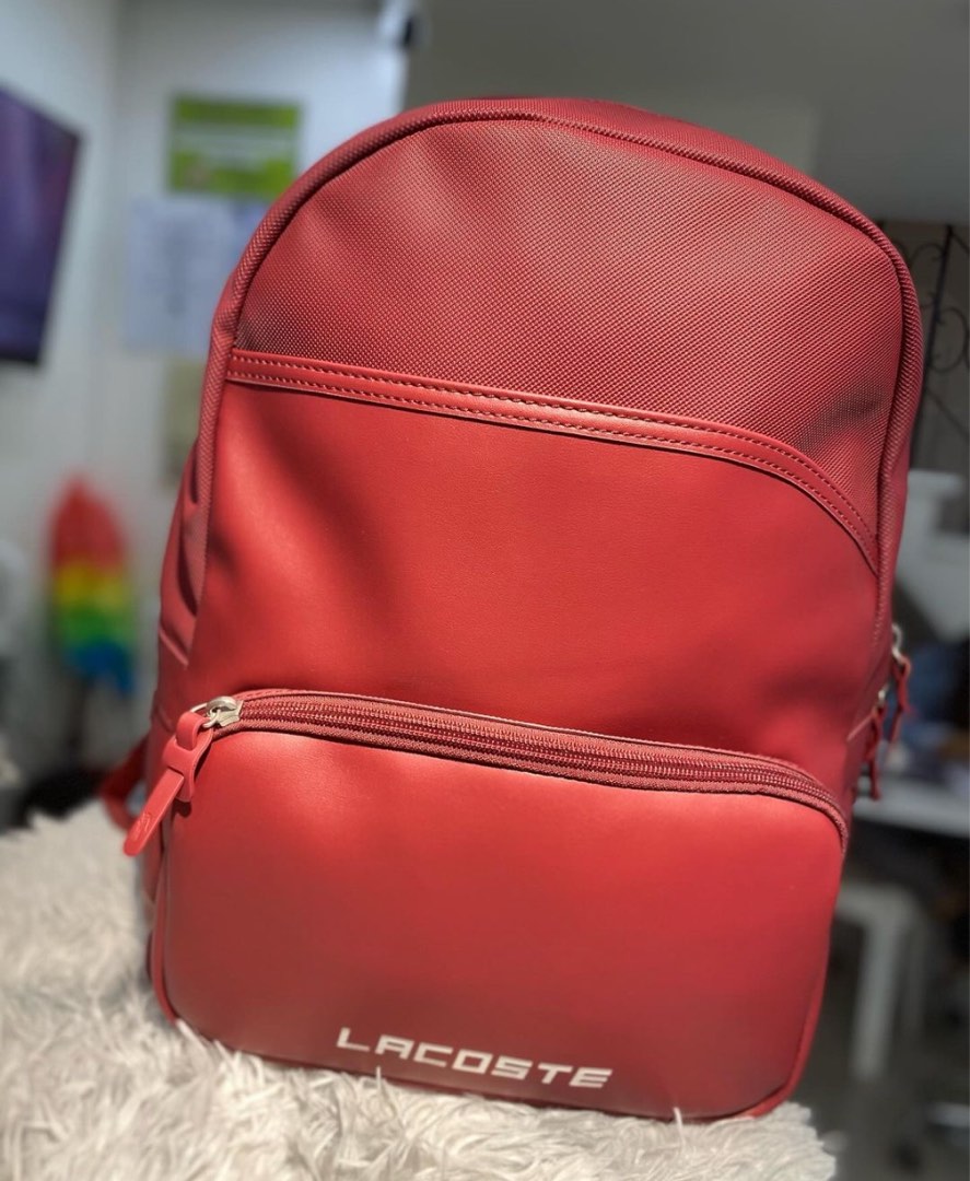 Lacoste backpack red on sale