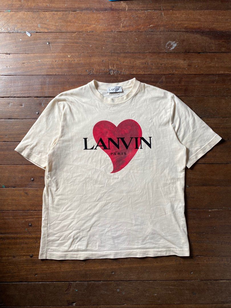 Lanvin Paris Red Heart T shirt Men s Fashion Tops Sets Tshirts Polo Shirts on Carousell